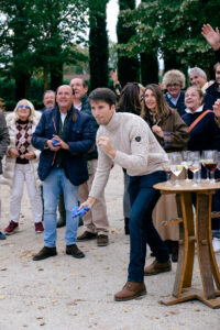 Participant launching a target game